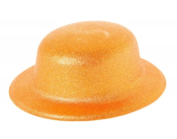 Nessiworld   Turuncu Renk Simli Melon Yuvarlak Parti Şapkası 24x26 cm ürün görseli 1