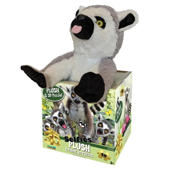 NessiWorld Prime 3D - Lemur Pelüş ve Selfie 48 Parça Puzzle 15801 ürün görseli 1