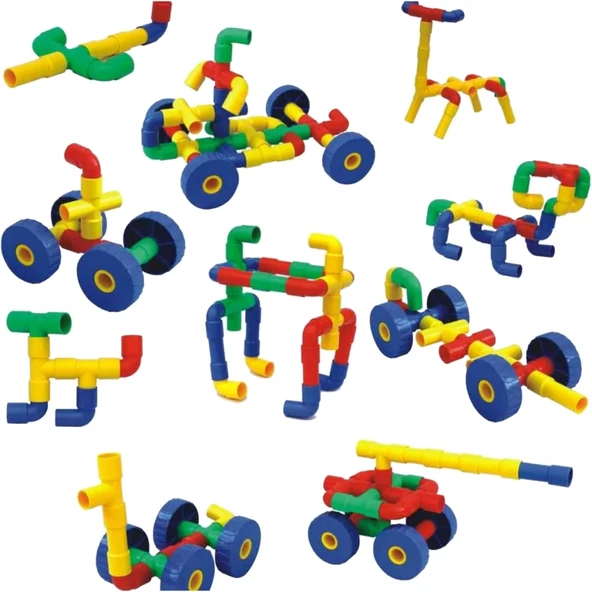 Nessiworld Tekerlekli Boru Lego 72 Parça - Resim 2