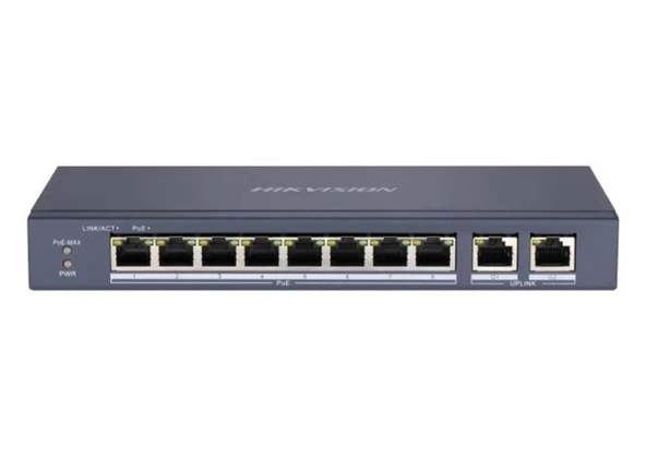 HIKVISION DS-3E0310P-E/M 8XFE+2XFE 65W POE SWİTCH ürün görseli 1