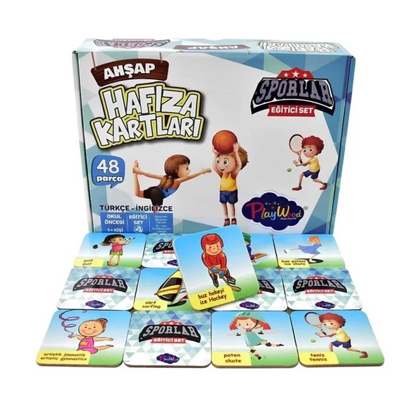 NessiWorld Eğitici Ahşap Hafıza Kartları Sporlar ürün görseli 1