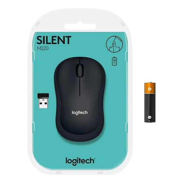 LOGITECH M220 Kablosuz Sessiz Mouse Siyah (910-004878) ürün görseli 1
