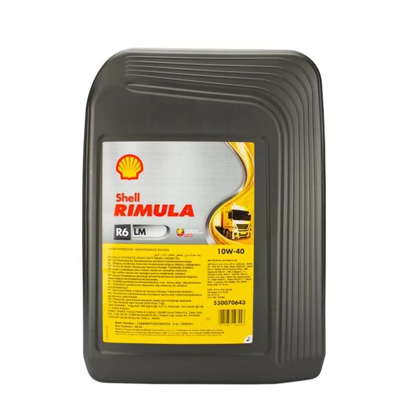 PTTAVM: SHELL Rimula R6 Lm 10w40 BİDON 20 Litre-(E7/mb 228.51) 2025 ÜRETİM