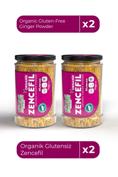 Ekoloji Market Organik Glutensiz Zencefil 70 Gr x2 / Organic Gluten-Free Ginger 70 Gr x2 ürün görseli 1