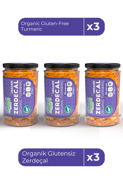 Ekoloji Market Organik Glutensiz Zerdeçal 100 Gr x3 / Organic Gluten-Free Turmeric 100 Gr x3 ürün görseli 1