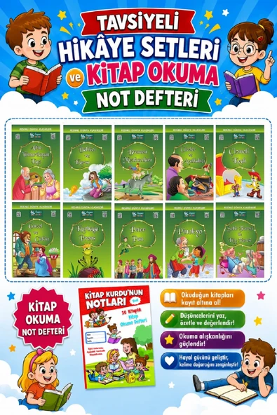 1. Ve 2. Sınıf Hikaye Kitabı Seti Resimli Dünya Klasikleri 10 Kitap Yeşil Seri ürün görseli 1