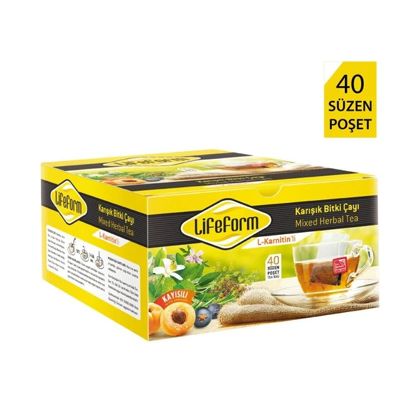 Life Form Kayısılı + L-Karnitin’li Karışık Bitki Çayı (80 g) ürün görseli 1