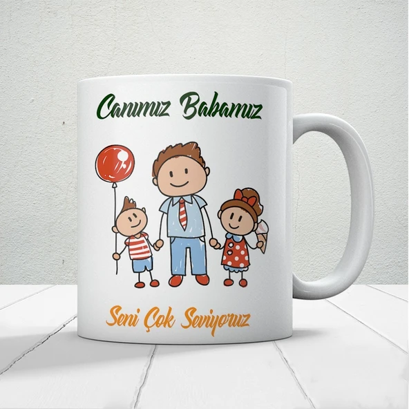 Canımız Babamız Baskılı Babalar Günü Kupa Bardak Kahve Kupa Bardak ürün görseli 1