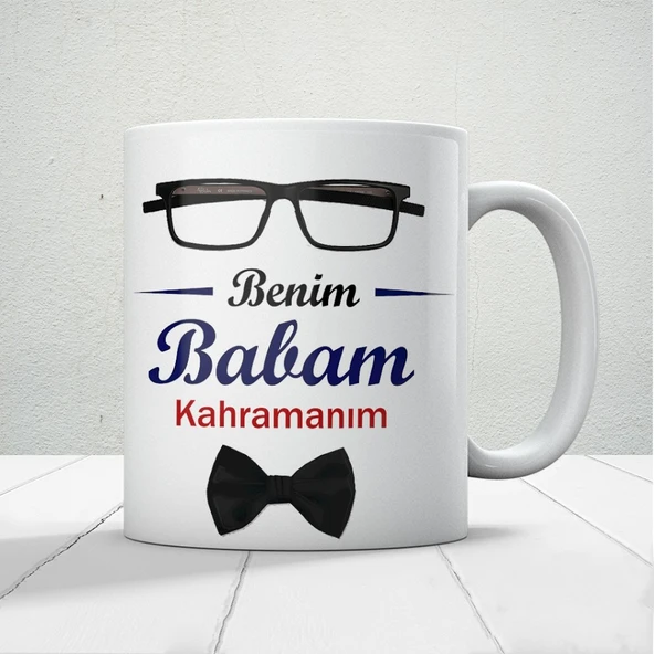 Benim Babam Kahramanım Babalar Günü Baskılı Kupa Bardak Kahve Kupa Bardak ürün görseli 1