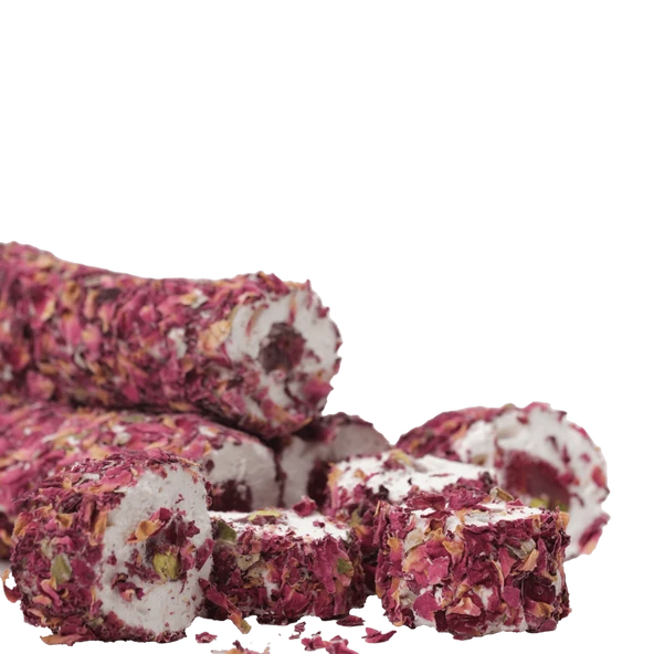 Gül Yapraklı Sultan Nar Aromalı Sarma Lokum (250 g) ürün görseli 1