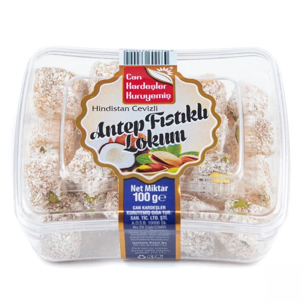 Hindistan Cevizli Antep Fıstıklı Mini Lokum (100 g) ürün görseli 1