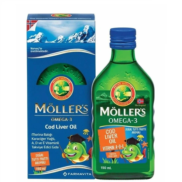 Möller's Cod Liver Oil Balık Yağı Şurubu 150ml Tutti Frutti ürün görseli 1