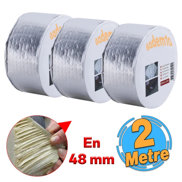 Çamur Bant 3 ADET Çatı İzolasyon Ses Su Yalıtım Tamir Sakız Bandı Gri 48 mm x 2 Metre ürün görseli 1