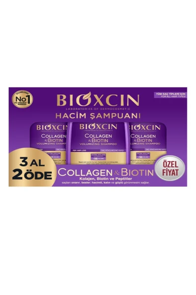 Collagen & Biotin Ekstra Hacim Şampuanı 300 ml 3 Al 2 Öde - Kolajen Biotin İnce ve Seyrek Saçlar ürün görseli 1