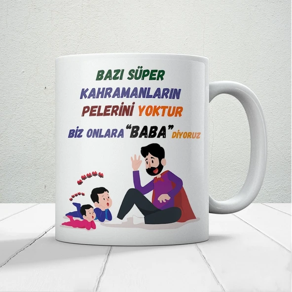 Bazı Kahramanların Pelerini Yoktur Baskılı Babalar Günü Kupa Bardak Kahve Kupa Bardak ürün görseli 1