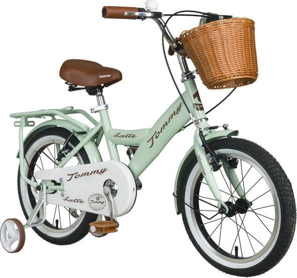 TommyBike Latte Hasır Sepetli,Deri Elcikli 16 Jant Çocuk Bisikleti, 4-6 Yaş Çocuk Bisikleti ürün görseli 1