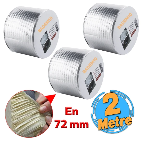 Çamur Bant 3 ADET Çatı İzolasyon Ses Su Yalıtım Tamir Sakız Bandı Gri 72 mm x 2 Metre ürün görseli 1