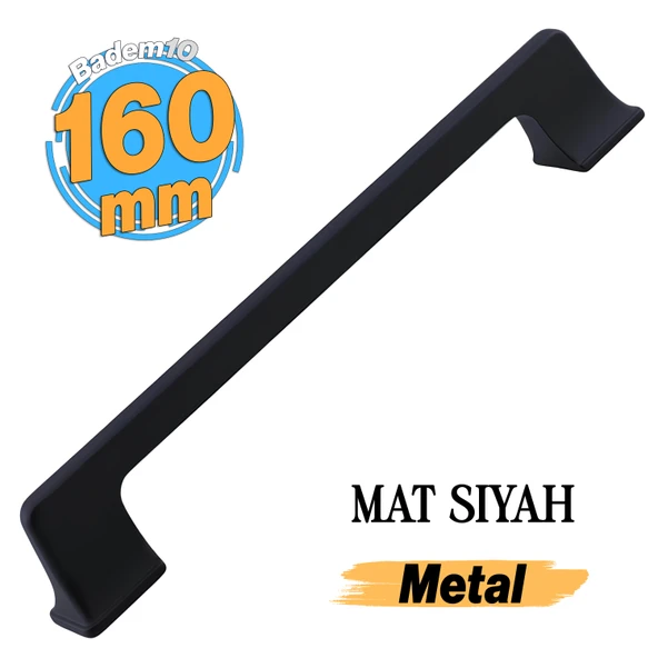 Gediz Metal Mat Siyah Kulp 160 mm 16 cm Mobilya Çekmece Mutfak Dolabı Dolap Kapak Kulplar Kulb Kulpu ürün görseli 1