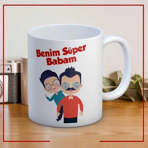 Benim Süper Babam Baskılı Babalar Günü Kupa Bardak Baskılı Kahve Kupa Bardak-1 ürün görseli 1