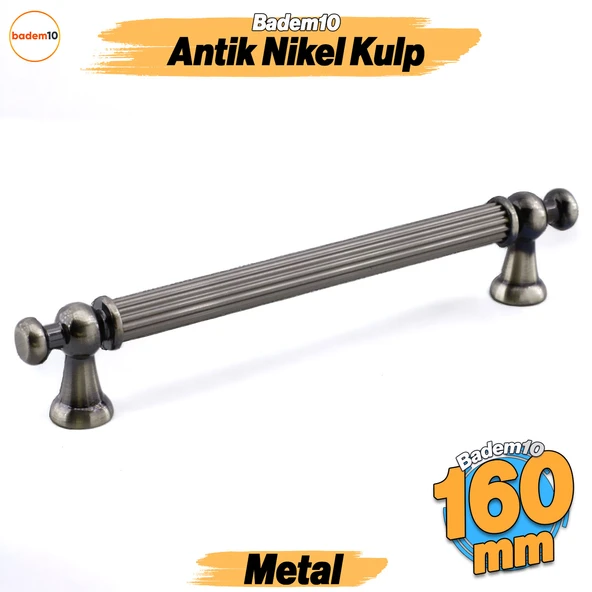 Selçuklu Antik Nikel Metal Kulp 160 mm Mobilya Çekmece Mutfak Dolabı Dolap Kapak Kulpları Kulb Kulpu ürün görseli 1