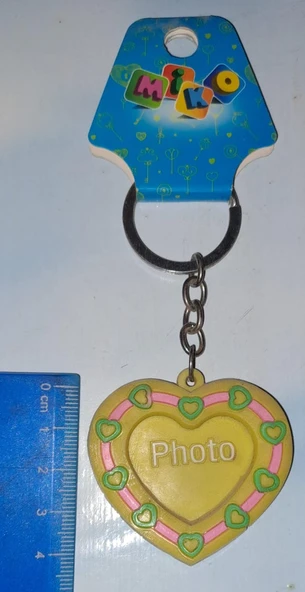 KÜÇÜK PLASTİK KALP ANAHTARLIK SARI ürün görseli 1