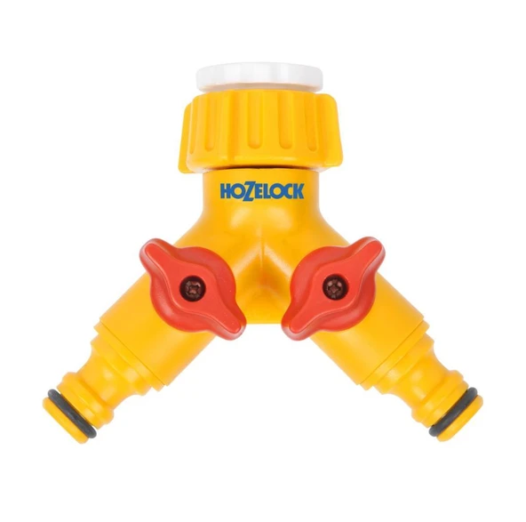 Hozelock 2256H Çift Çıkışlı Vanalı Musluk Adaptörü ürün görseli 1