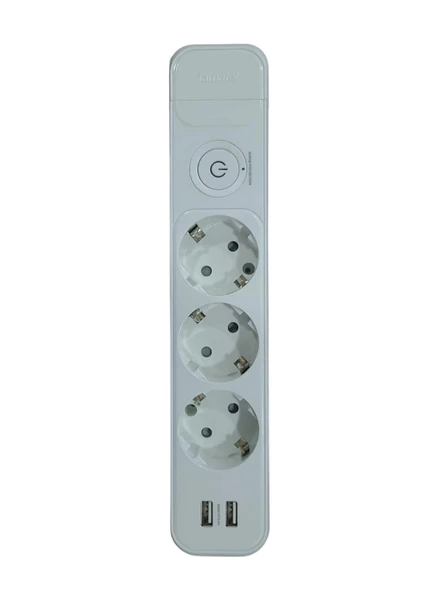 Famatel Üçlü Anahtarlı Grup Priz 2 USB Şarj Adaptörlü Kablosuz ürün görseli 1