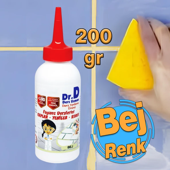 BEJ Renk Derz Dolgu Fayans Seramik Mermer Yer Duvar için Tamir Derz Yenileme Dolgusu 200 Gr ürün görseli 1