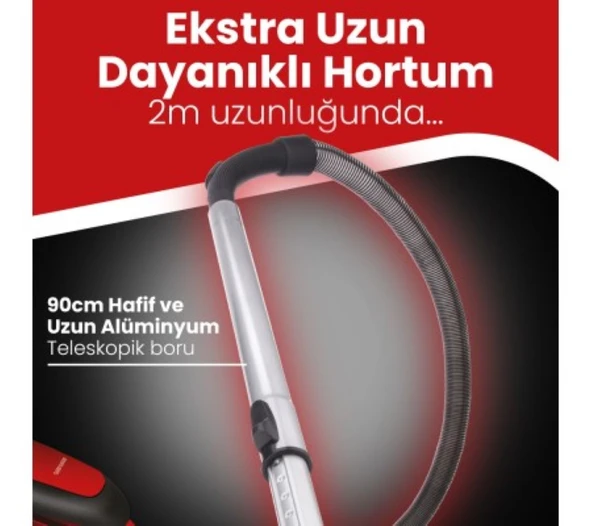 Goldmaster Proextra PE-3250K Süpürge Kırmızı - Resim 6
