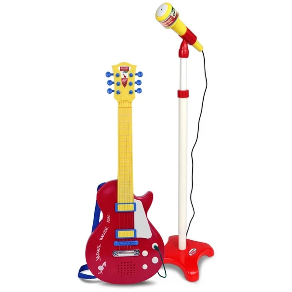 Nessiworld Elektronik Ayaklı Mikrofonlu Gitar Seti Kırmızı ürün görseli 1