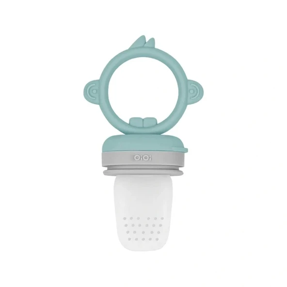 Nessiworld  Silikon Püre Meyve Sebze Emziği Aqua Green / Powder Grey ürün görseli 1