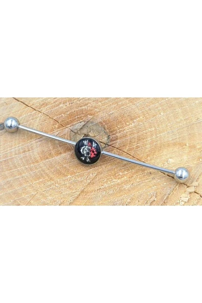 Çelik Korsan Figürlü Köpru Piercing ürün görseli 1