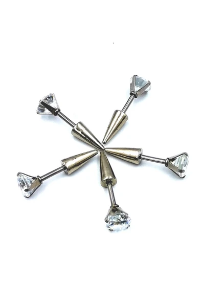 Renkli Taşlı Çelik 5 Adet Kaş Tragus Piercing ürün görseli 1