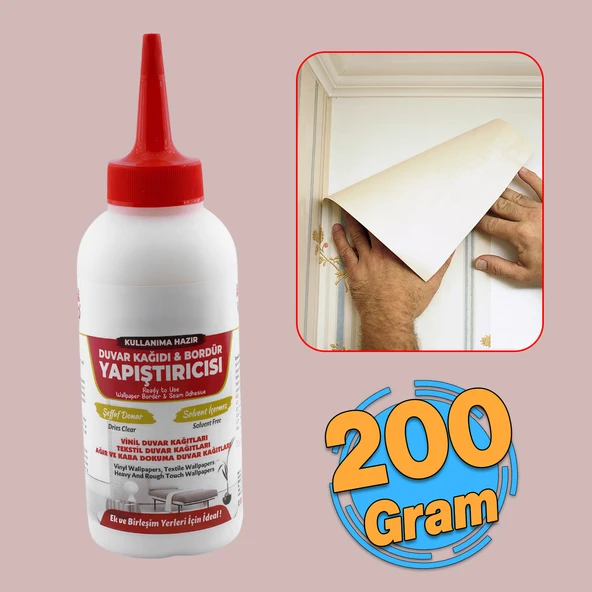 Şeffaf Duvar Kağıdı Broşür Yapıştırıcısı 200 gr Hazır Tutkal Vinil Tekstil El İşi Kağıtları 1 Adet ürün görseli 1