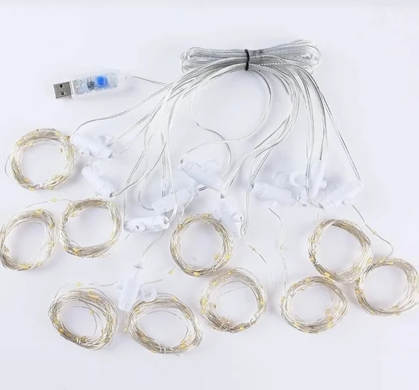Perde Led 3 Metre Kancalı USB li - Resim 3