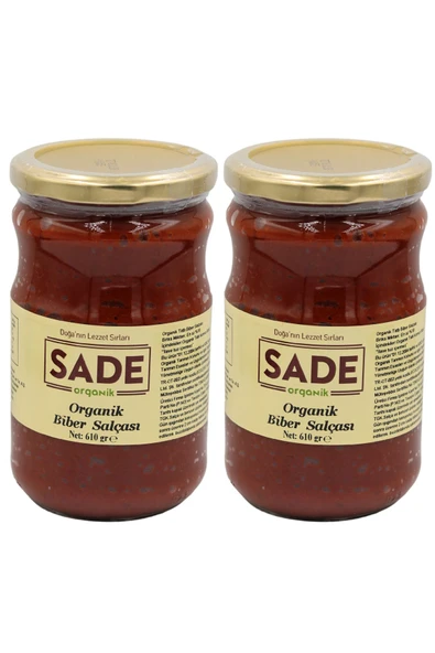 Sade Organik Biber Salçası 610 gr 2 ' Li Paket ürün görseli 1