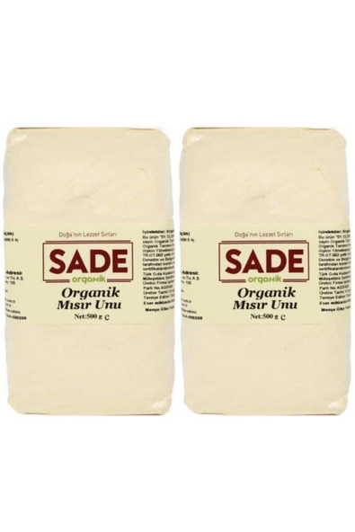 Sade Organik Mısır Unu 2x500 Gr ürün görseli 1