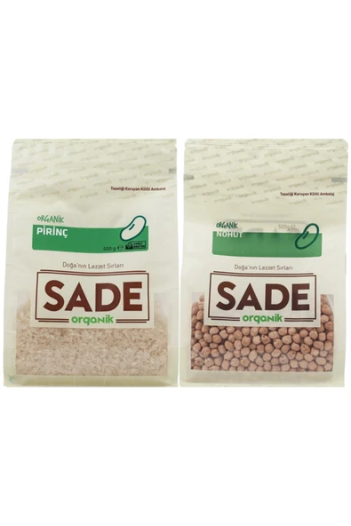 Sade Organik Pirinç 500 Gr & Nohut 500 Gr ürün görseli 1
