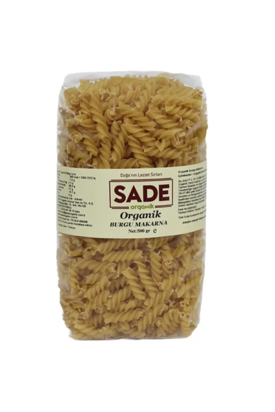 Sade Organik Burgu Makarna 500 Gr ürün görseli 1