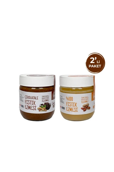 Sade Gurme %100 Yer Fıstığı Ezmesi 360g ve Çikolatalı Fıstık Ezmesi 360g ürün görseli 1