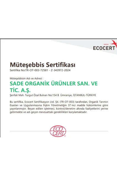 Sade Organik Cin Mısır 500 gr - Resim 3
