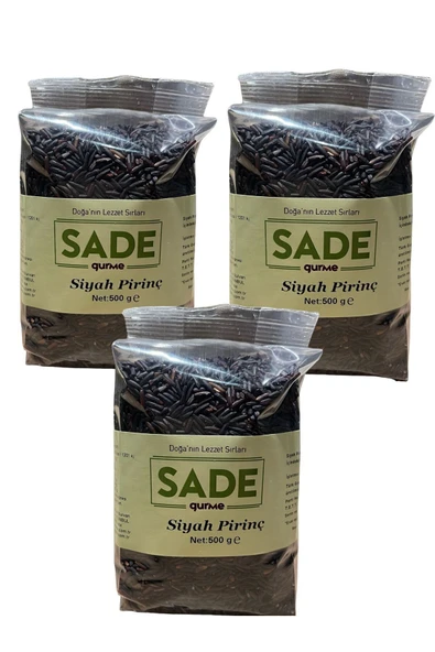 Sade Gurme Siyah Pirinç 500 GR 3 LÜ ürün görseli 1