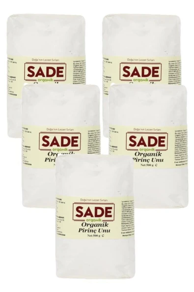 Sade Organik Pirinç Unu 5x500 gr ürün görseli 1