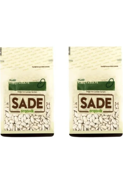 Sade Organik Kuru Fasulye 1000 gr 2 Li Paket ürün görseli 1