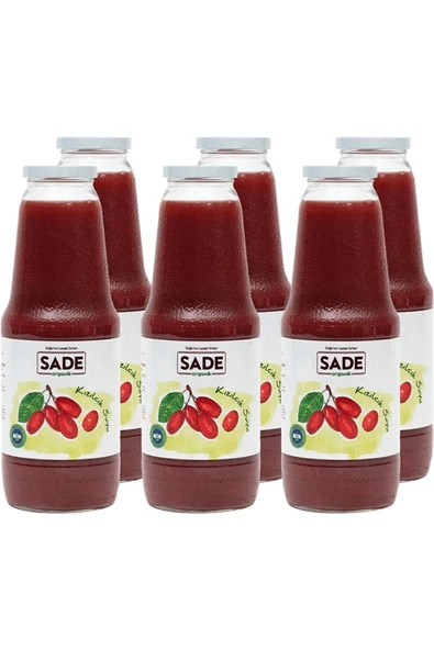 Sade Organik Kızılcık Suyu 1000ml 6'lı ürün görseli 1