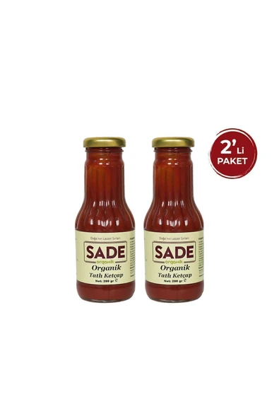 Sade Organik Tatlı Ketçap 2 Adet (2X280GR) ürün görseli 1