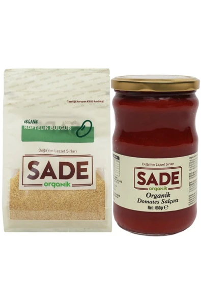 Sade Organik Köftelik Bulgur 500 Gr & Domates Salçası 650 Gr ürün görseli 1