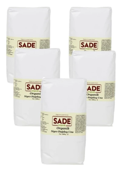 Sade Organik Siyez Buğday Unu 5x1000 gr ürün görseli 1