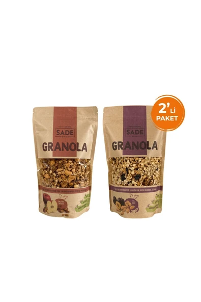 Sade Gurme 2'li Erik Badem Ve Elma Fındık Dut Kurusu Granola 360x2 gr ürün görseli 1