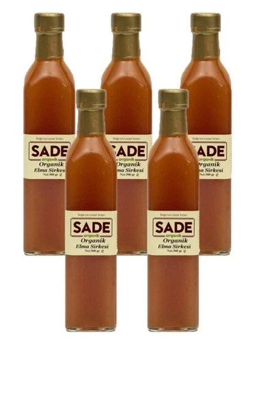 Sade Organik Elma Sirkesi 5x500 ml ürün görseli 1